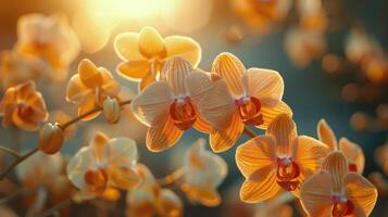 ai généré proche en haut de Jaune fleurs photo