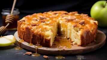 ai généré une délicieux Pomme gâteau avec mon chéri bruine. génératif ai photo