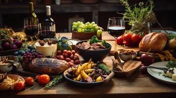 ai généré une rustique ferme à la table propager sur une en bois tableau. génératif ai photo