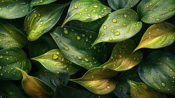 ai généré fermer de vert plante avec Jaune feuilles photo