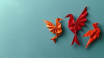 groupe de origami animaux permanent ensemble photo