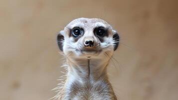 curieuse suricate à la recherche à caméra photo