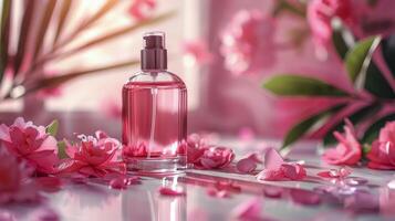 bouteille de parfum sur table photo