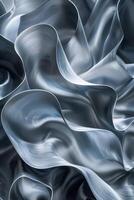 abstrait artistique vagues de chatoyant argent en tissu photo