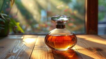 bouteille de parfum sur table photo