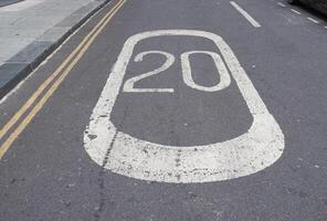 20 mph la vitesse limite signe photo