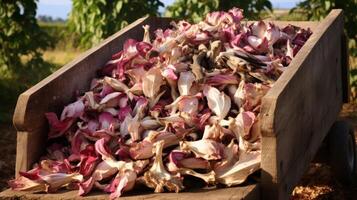 Frais radicchio têtes dans en bois trancheuse photo