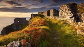 ancien fort restes parmi luxuriant verdure photo