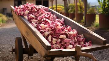 en bois trancheuse débordant avec Jeune radicchio photo