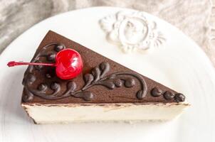 Chocolat cheesecake fermer photo