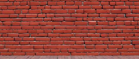 rouge brique mur texture, large panoramique Contexte photo