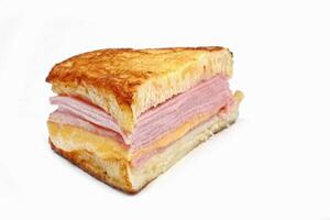 chaud mixte sandwich, jambon et fromage sur grillé pain photo