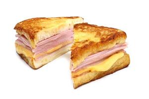 chaud mixte sandwich, jambon et fromage sur grillé pain photo