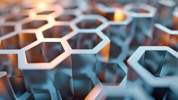 métallique hexagone modèle. photo