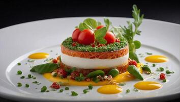 vibrant végétarien délice coloré assiette de Frais et en bonne santé la bonté photo