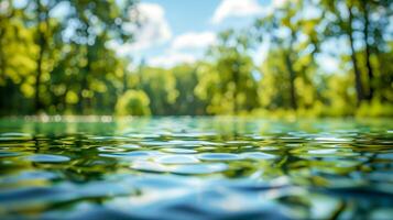 magnifique Lac vue avec des arbres photo