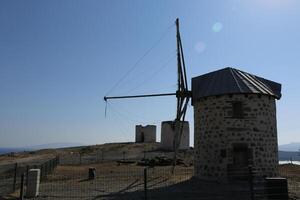 vieux Moulin à vent sur le collines de Bodrum, dinde photo