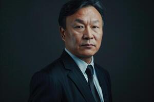 studio portrait de un asiatique homme d'affaire. photo