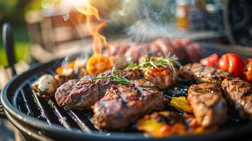 un barbecue servi dans une assiette photo