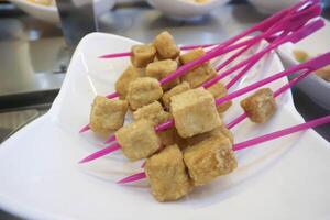 Profond frit Tofu, frit Tofu ou barbecue Tofu photo