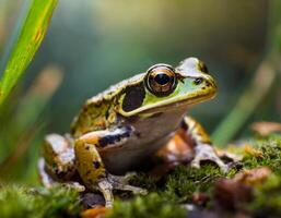 proche en haut coup de une grenouille photo