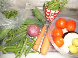 Frais des légumes prêt pour cuisine un Indien repas photo