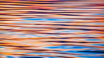 abstrait mouvement brouiller Contexte de ondulations avec coloré le coucher du soleil ciel réflexion sur mer surface dans soir temps photo
