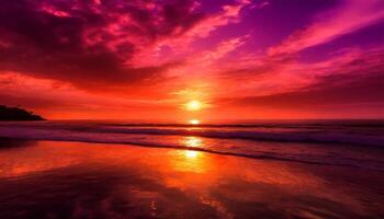 Orange violet rose le coucher du soleil photo