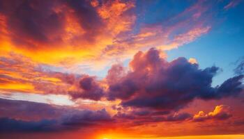 étourdissant le coucher du soleil ciel des nuages photo