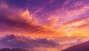 magnifique soir ciel avec des nuages Contexte photo