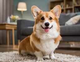 corgi sur le tapis photo