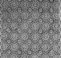 géométrique traditionnel islamique ornement. fragment de une céramique mosaïque. noir et blanche. photo