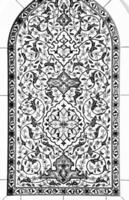 géométrique traditionnel islamique ornement. fragment de une céramique mosaïque. noir et blanche. photo