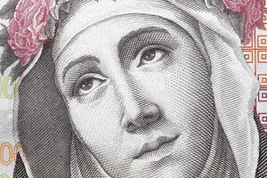 Saint Rose de Lima une fermer portrait de péruvien argent photo