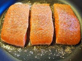 Frais Saumon filet avec herbes et épices photo