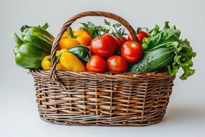 Frais des légumes produit avec panier professionnel La publicité nourriture la photographie photo