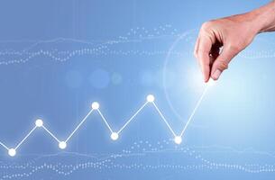 la finance graphique croissance. croissance en haut profit, économie concept photo
