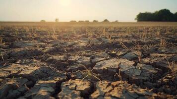 sécheresse sur une Royaume-Uni ferme sec fissuré Terre des fissures dans boue dans une champ de cultures photo