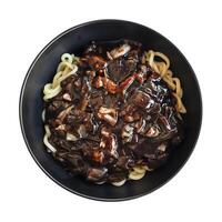 coréen noir haricot sauce nouilles jajangmyeon, nouille avec noir soja sauce photo