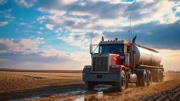 coup de une l'eau un camion sur le ferme photo