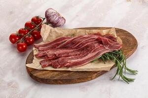 brut du boeuf Bacon pour cuisine photo