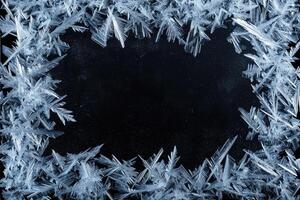 Cadre de une glacial modèle de la glace photo