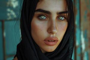 Jeune arabe femme. élégant portrait photo