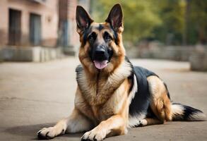 une vue de une allemand berger chien photo