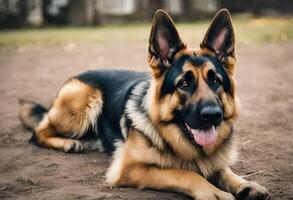 une vue de une allemand berger chien photo