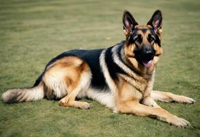 une vue de une allemand berger chien photo