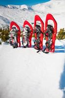 bottes de neige pour le suivi en hiver. photo