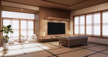 salle de cinéma design minimaliste style japonais rendu .3d photo