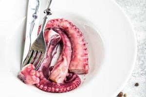 nourriture de poulpe repas de fruits de mer frais photo