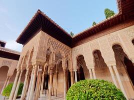 patio de le les Lions, nasride les palais, alhambra. mauresque architecture. unesco monde patrimoine Espagne. Voyage dans temps et découvrir histoire. incroyable les destinations pour vacances. photo